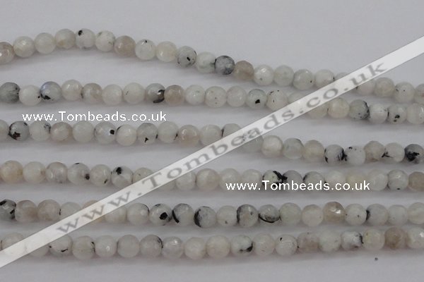 CMS801 15.5 inches 6mm faceted round white moonstone beads