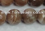 CMS82 15.5 inches 18mm faceted round moonstone gemstone beads