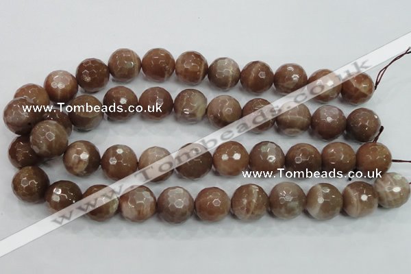 CMS82 15.5 inches 18mm faceted round moonstone gemstone beads