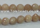 CMS84 15.5 inches 10mm faceted round moonstone gemstone beads