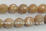 CMS85 15.5 inches 12mm faceted round moonstone gemstone beads