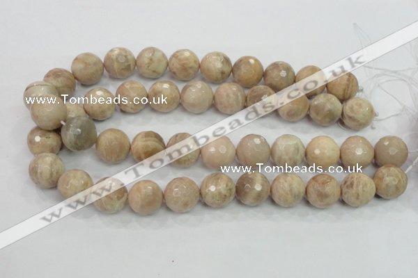 CMS86 15.5 inches 18mm faceted round moonstone gemstone beads