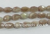 CMS87 15.5 inches 6*9mm faceted teardrop moonstone gemstone beads