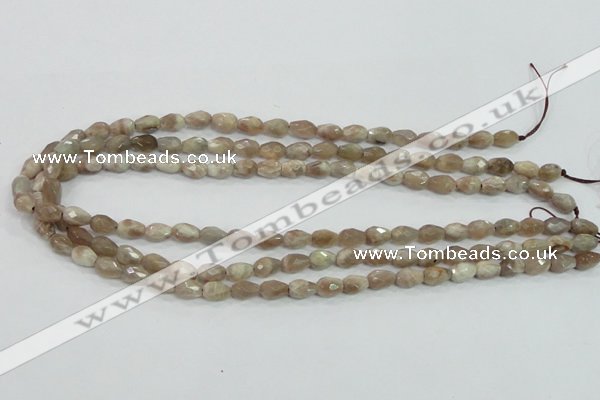 CMS87 15.5 inches 6*9mm faceted teardrop moonstone gemstone beads