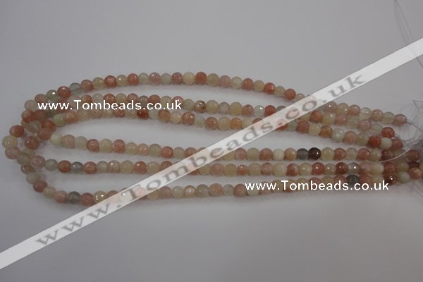 CMS870 15.5 inches 6mm faceted round moonstone gemstone beads