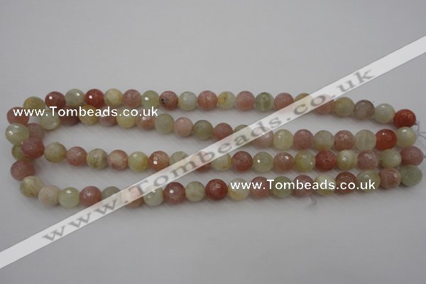 CMS880 15.5 inches 10mm faceted round moonstone gemstone beads