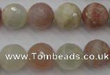 CMS882 15.5 inches 14mm faceted round moonstone gemstone beads