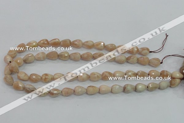 CMS89 15.5 inches 10*14mm faceted teardrop moonstone gemstone beads