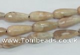 CMS90 15.5 inches 7*18mm faceted teardrop moonstone gemstone beads