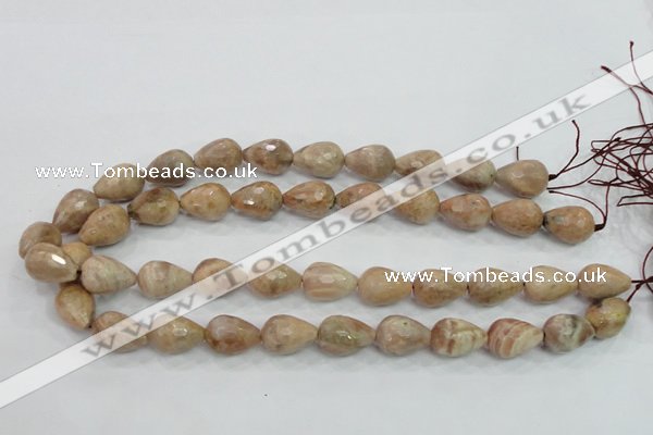 CMS91 15.5 inches 13*18mm faceted teardrop moonstone gemstone beads