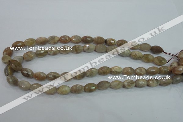 CMS92 15.5 inches 10*14mm faceted rice moonstone gemstone beads