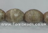 CMS94 15.5 inches 15*20mm faceted rice moonstone gemstone beads