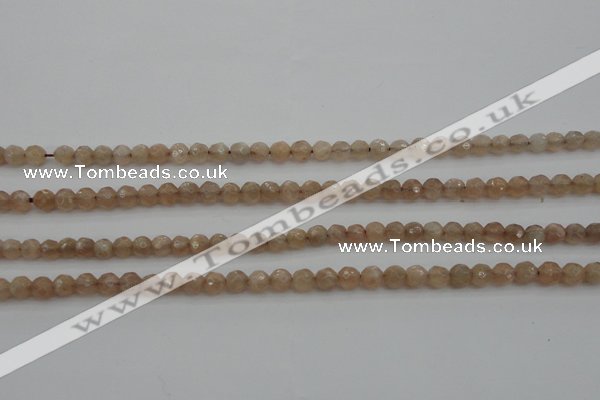 CMS940 15.5 inches 4mm faceted round A grade moonstone gemstone beads