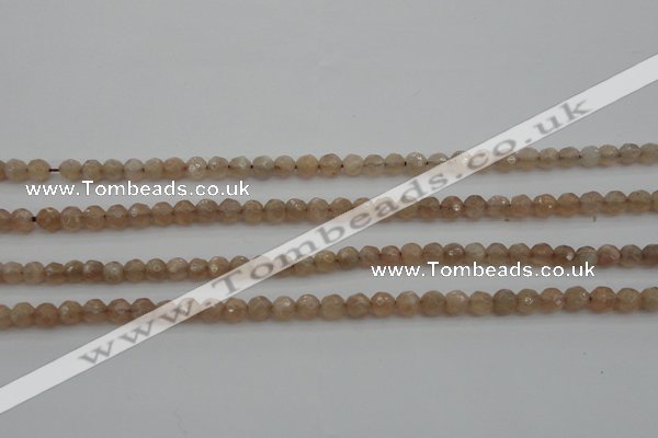 CMS940 15.5 inches 4mm faceted round A grade moonstone gemstone beads