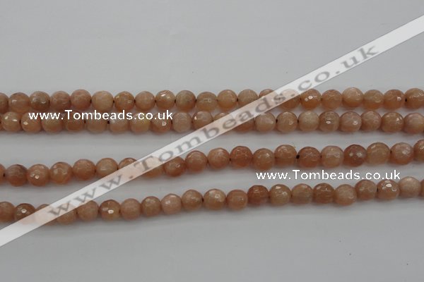 CMS941 15.5 inches 6mm faceted round A grade moonstone gemstone beads