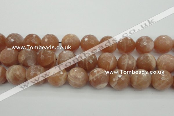 CMS947 15.5 inches 18mm faceted round A grade moonstone gemstone beads