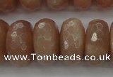 CMS953 15.5 inches 7*14mm faceted rondelle A grade moonstone beads