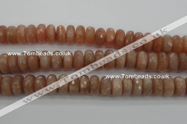 CMS953 15.5 inches 7*14mm faceted rondelle A grade moonstone beads