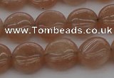 CMS956 15.5 inches 8mm flat round A grade moonstone beads