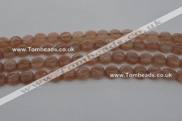 CMS956 15.5 inches 8mm flat round A grade moonstone beads