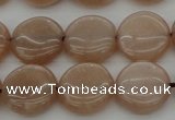 CMS957 15.5 inches 10mm flat round A grade moonstone beads