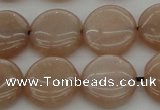 CMS958 15.5 inches 12mm flat round A grade moonstone beads