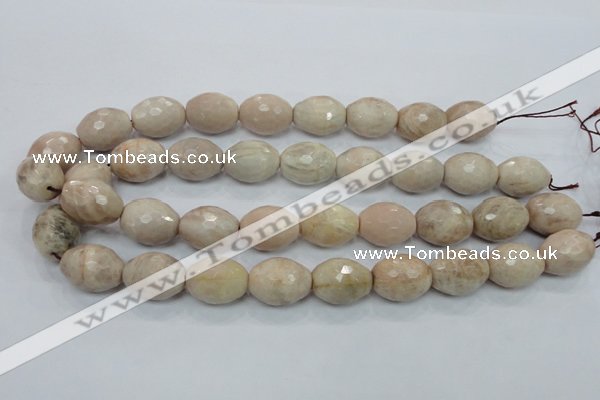 CMS97 15.5 inches 15*20mm faceted rice moonstone gemstone beads