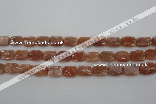 CMS971 15.5 inches 10*14mm faceted rectangle A grade moonstone beads