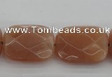 CMS973 15.5 inches 13*18mm faceted rectangle A grade moonstone beads