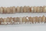 CMS98 15.5 inches 4*8mm faceted rondelle moonstone gemstone beads