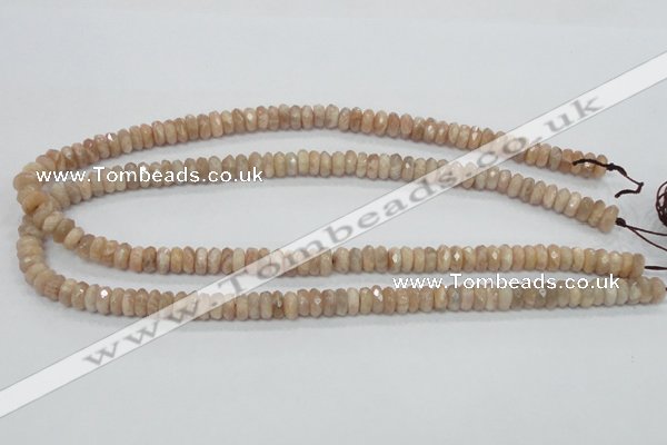 CMS98 15.5 inches 4*8mm faceted rondelle moonstone gemstone beads