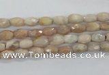 CMS99 15.5 inches 5*7mm faceted rice moonstone gemstone beads