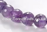 CNA08 12mm faceted round A- grade natural amethyst quartz beads