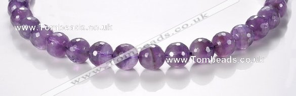 CNA08 12mm faceted round A- grade natural amethyst quartz beads