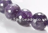 CNA09 16mm faceted round A- grade natural amethyst quartz beads