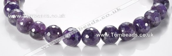 CNA09 16mm faceted round A- grade natural amethyst quartz beads