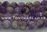 CNA1011 15.5 inches 6mm faceted round dogtooth amethyst beads