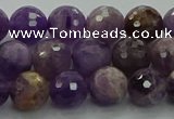 CNA1012 15.5 inches 8mm faceted round dogtooth amethyst beads