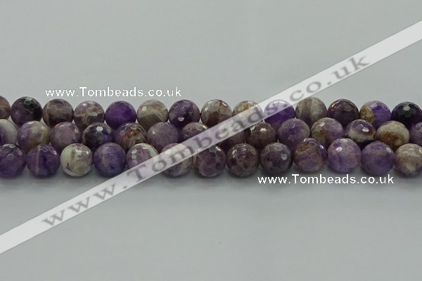 CNA1014 15.5 inches 12mm faceted round dogtooth amethyst beads