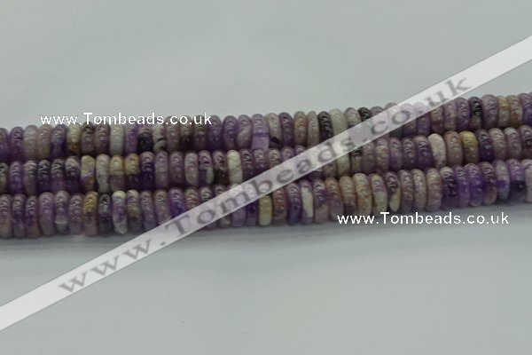 CNA1023 15.5 inches 4*12mm rondelle dogtooth amethyst beads