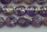 CNA1045 15.5 inches 12mm faceted coin dogtooth amethyst beads