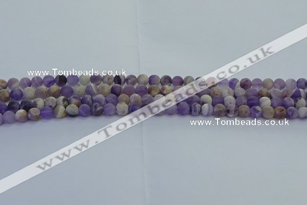 CNA1050 15.5 inches 4mm round matte dogtooth amethyst beads