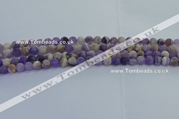 CNA1051 15.5 inches 6mm round matte dogtooth amethyst beads