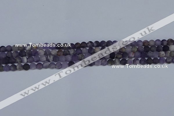 CNA1060 15.5 inches 4mm round matte dogtooth amethyst beads