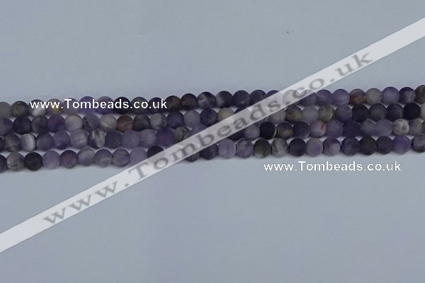 CNA1061 15.5 inches 6mm round matte dogtooth amethyst beads