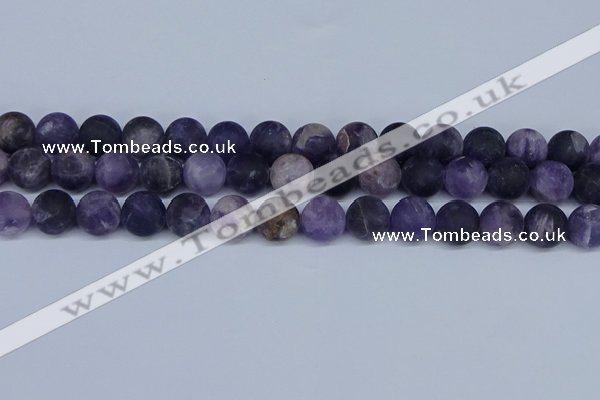 CNA1064 15.5 inches 12mm round matte dogtooth amethyst beads