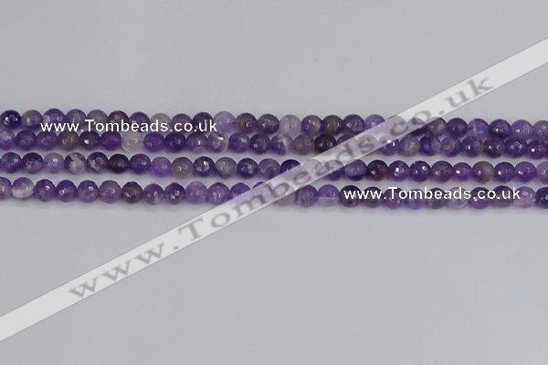 CNA1070 15.5 inches 4mm faceted round dogtooth amethyst beads