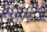 CNA1090 15.5 inches 12mm faceted round dogtooth amethyst beads