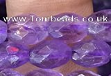 CNA1100 15.5 inches 5*8mm faceted rice amethyst gemstone beads