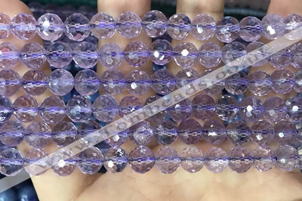 CNA1112 15.5 inches 8mm faceted round natural amethyst beads